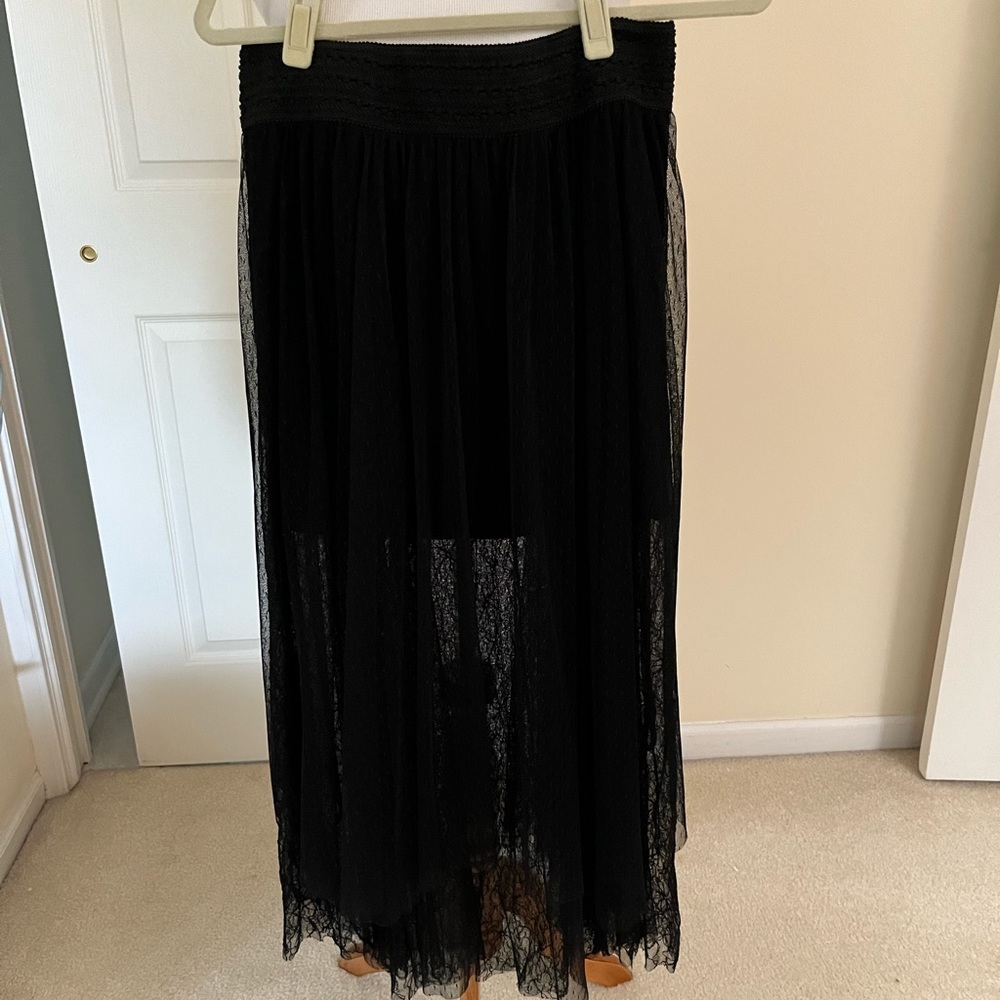 FREE PEOPLE DOTTED LACE SKIRT LARGE